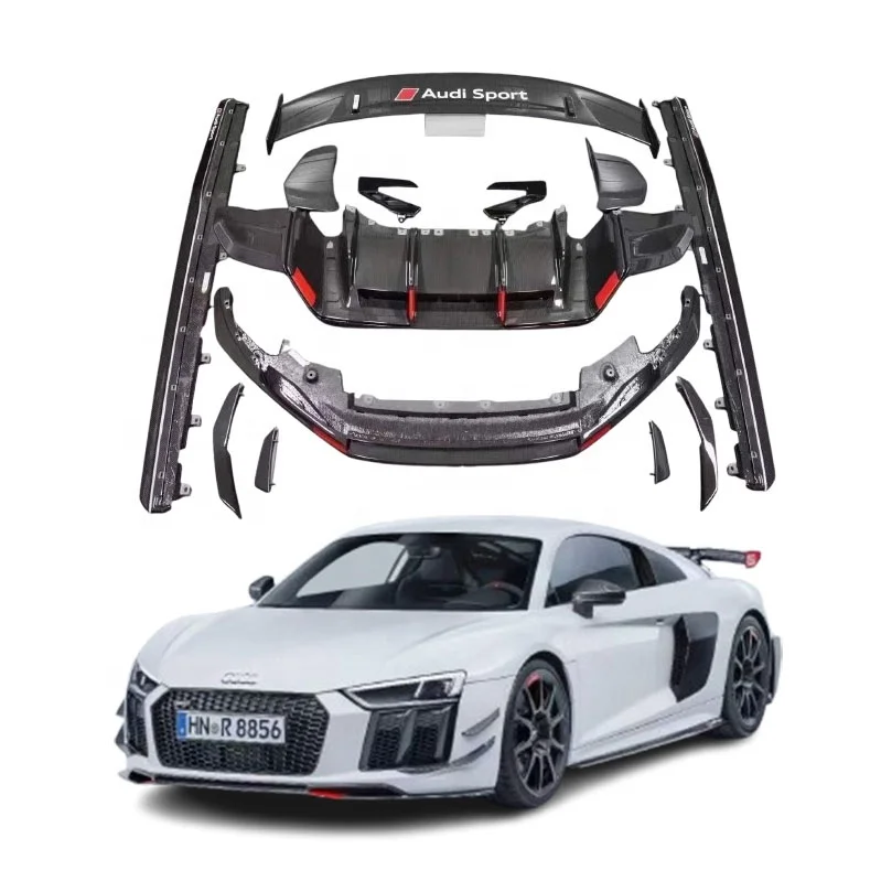 Carbon Fiber Body Kit For Audi R8 Performance Style Bumper Front Lip Side Skirts Rear
