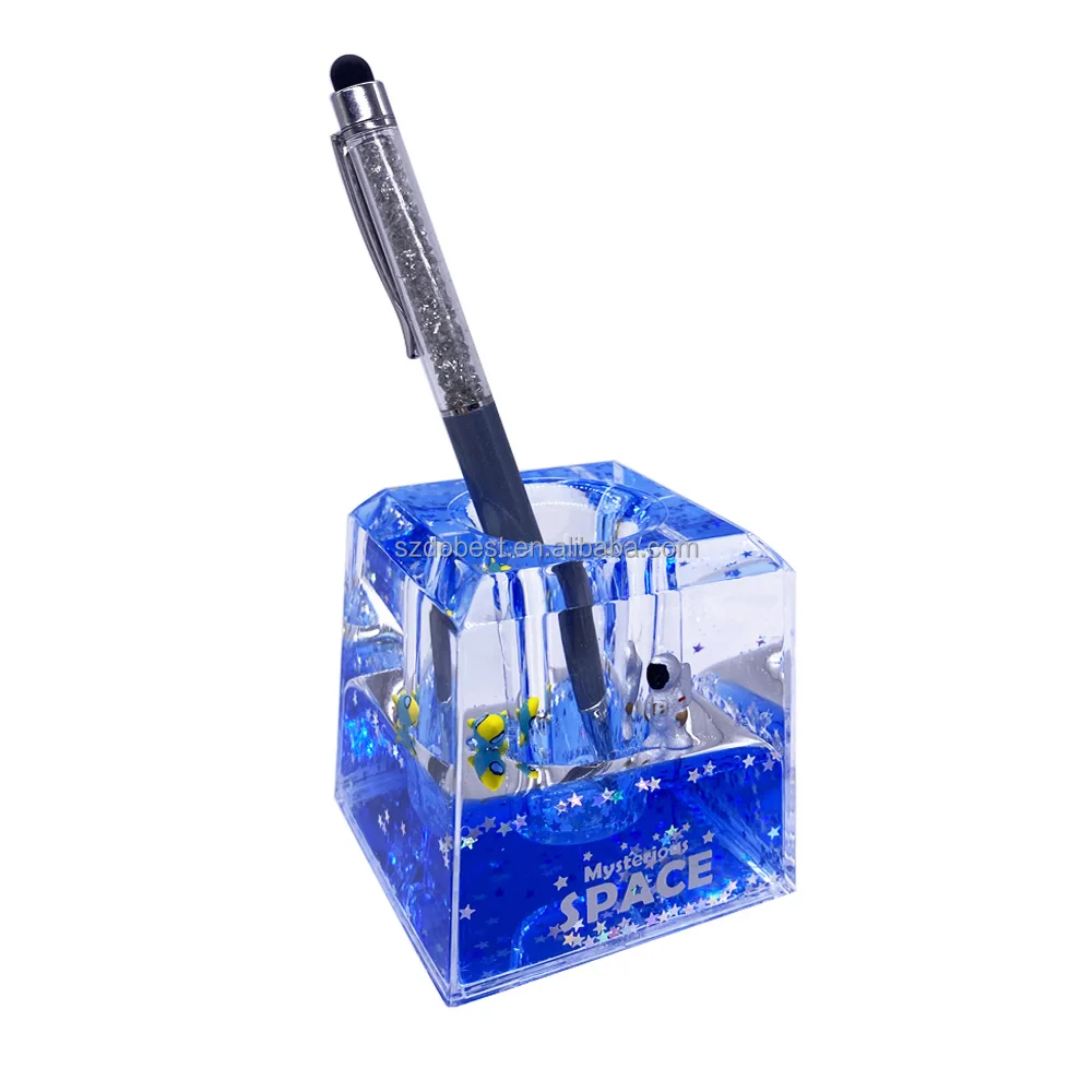 One Hole Acrylic Display Good Gift New Design Liquid Custom Floating Pen  Holder