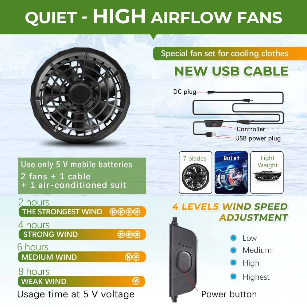 Smart Cooling Powerful Clothing Conditioned Lightweight Portable Outdoor Sports Work Daily Wear Air Conditioner Fan Jacket