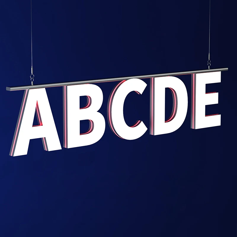 Custom LED Transformer-Powered Advertising Signs Outdoor Logo Illuminated Alphabet Acrylic Magnetic Track Letters Lighting