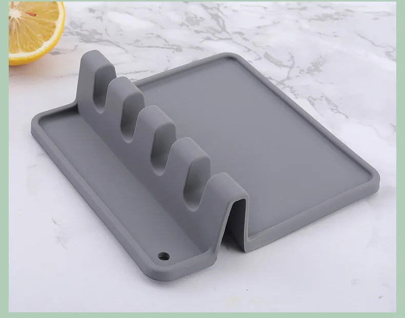 product creative household silicone soup spoon shelf mat kitchen tableware rack tableware storage pad for kitchen kitchenware-8