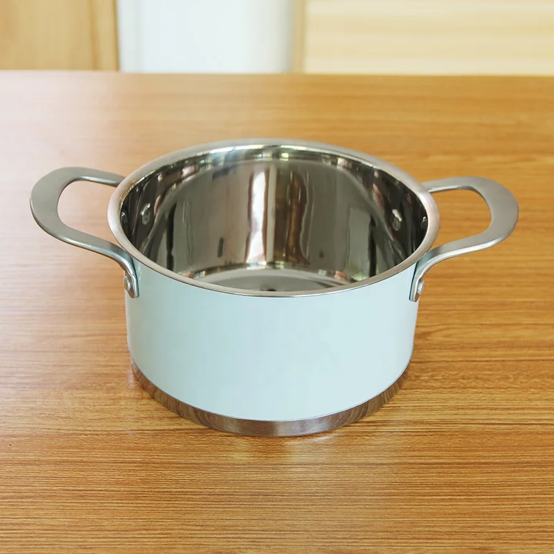 Glass Lid Color Cookware Soup Pot Stainless Steel Oblique Angle Pot Body With Sturdy Handles Cookware Sets Non Stick