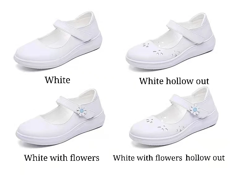 Anti-slip Nursing Shoes Hospital for Women White Shoes Comfort Breathable Soft Bottom Flat Nurse Safety Work Shoes