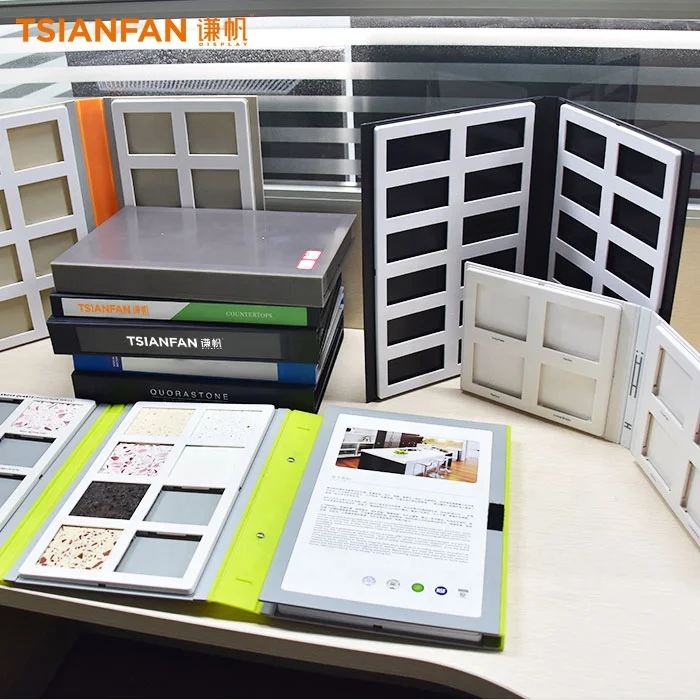 LuxeStonePro EVA Quartz Sample Catalogue Revolving Book Display Marble Card Holder Stand