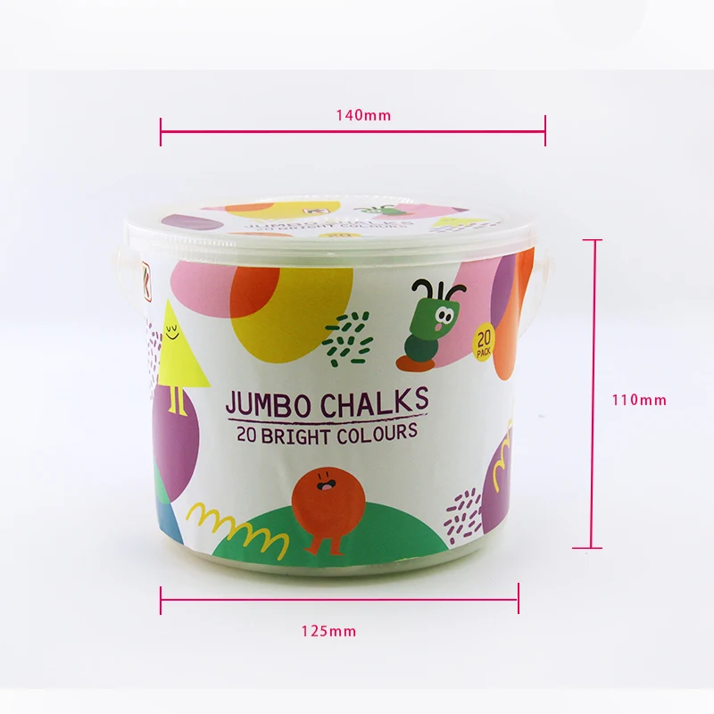 Оптовая продажа товары для школьного ученика моющиеся нетоксичные 20 цветов экологически чистые большие Тротуарные мелки наружных художественных игр