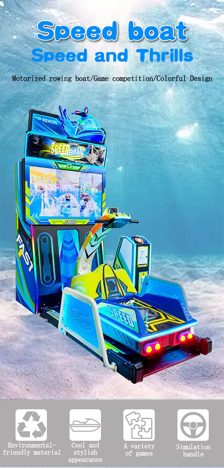 FunPark Hot Selling Speed Boat Simulator 1-Year Warranty Indoor Recreational Arcade Games Coin Operated Metal Material English manufacture