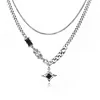 Star double-layer titanium steel necklace