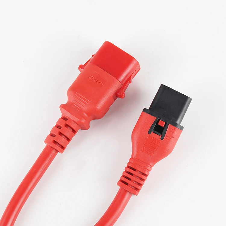 Custom Length Color C14 to C13 With Lock PDU Style Computer Power Extension Cable manufacture