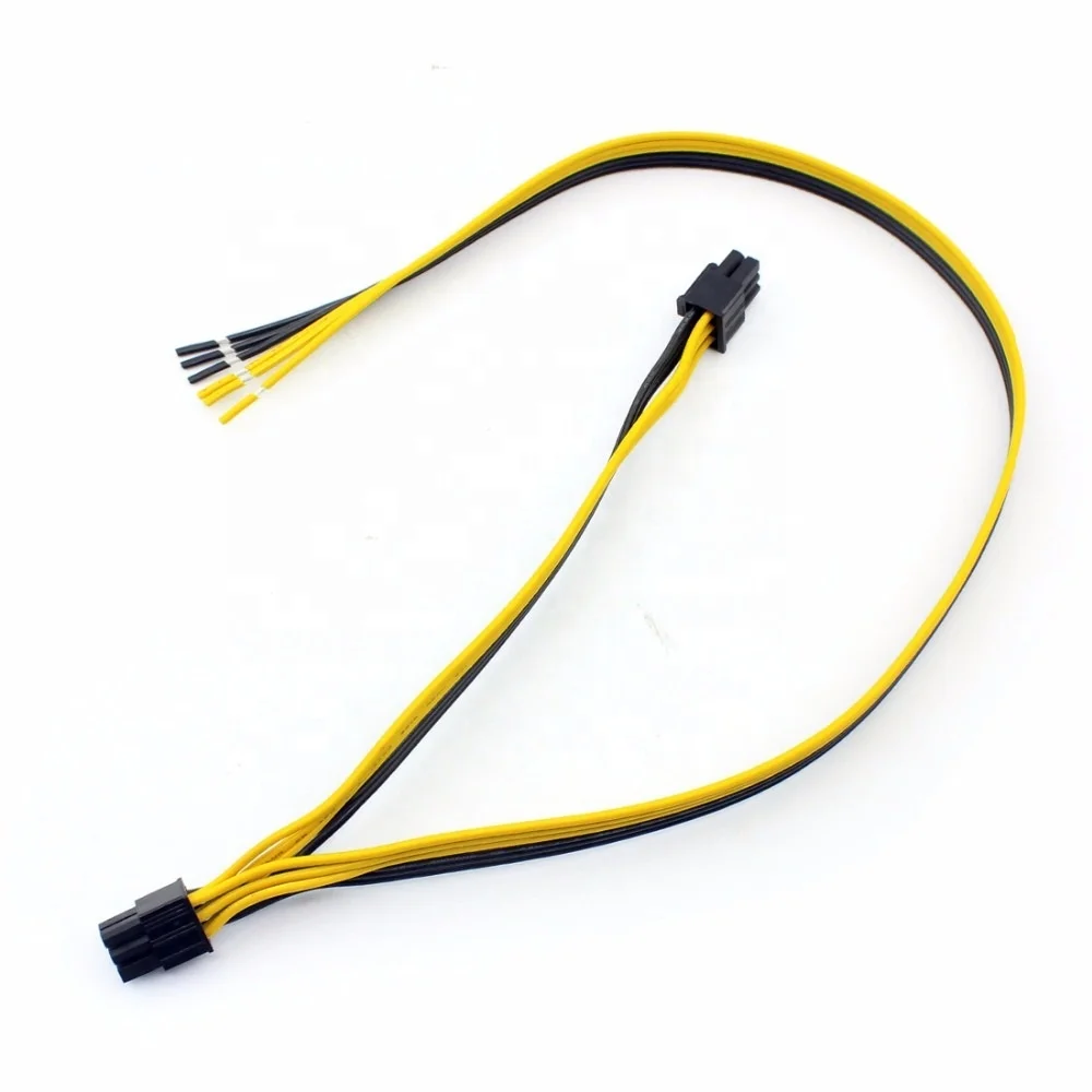 18awg 双 6pin 男显示卡电源转换显卡电缆