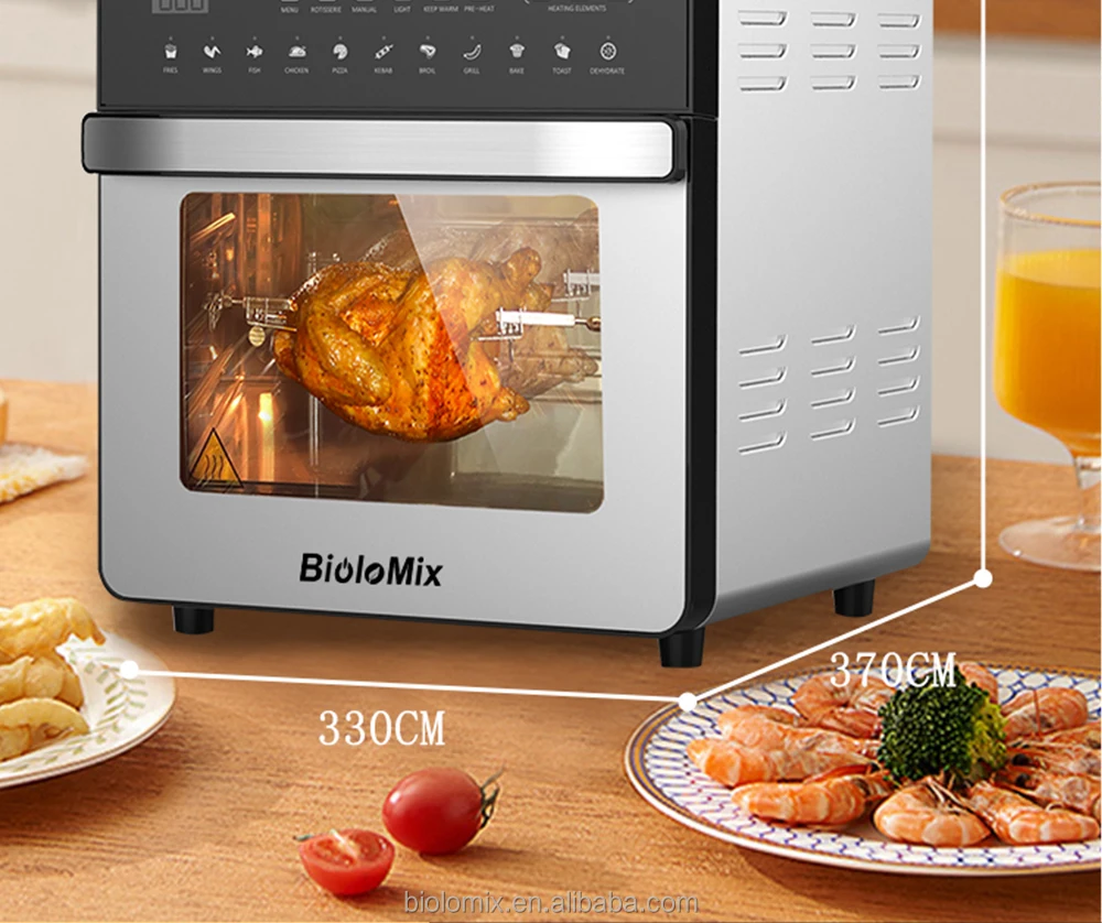BioloMix 12L 1600W Air Fryer Oven Toaster Rotisserie and Dehydrator With  LED Digital Touchscreen 16-in-1 Countertop Oven