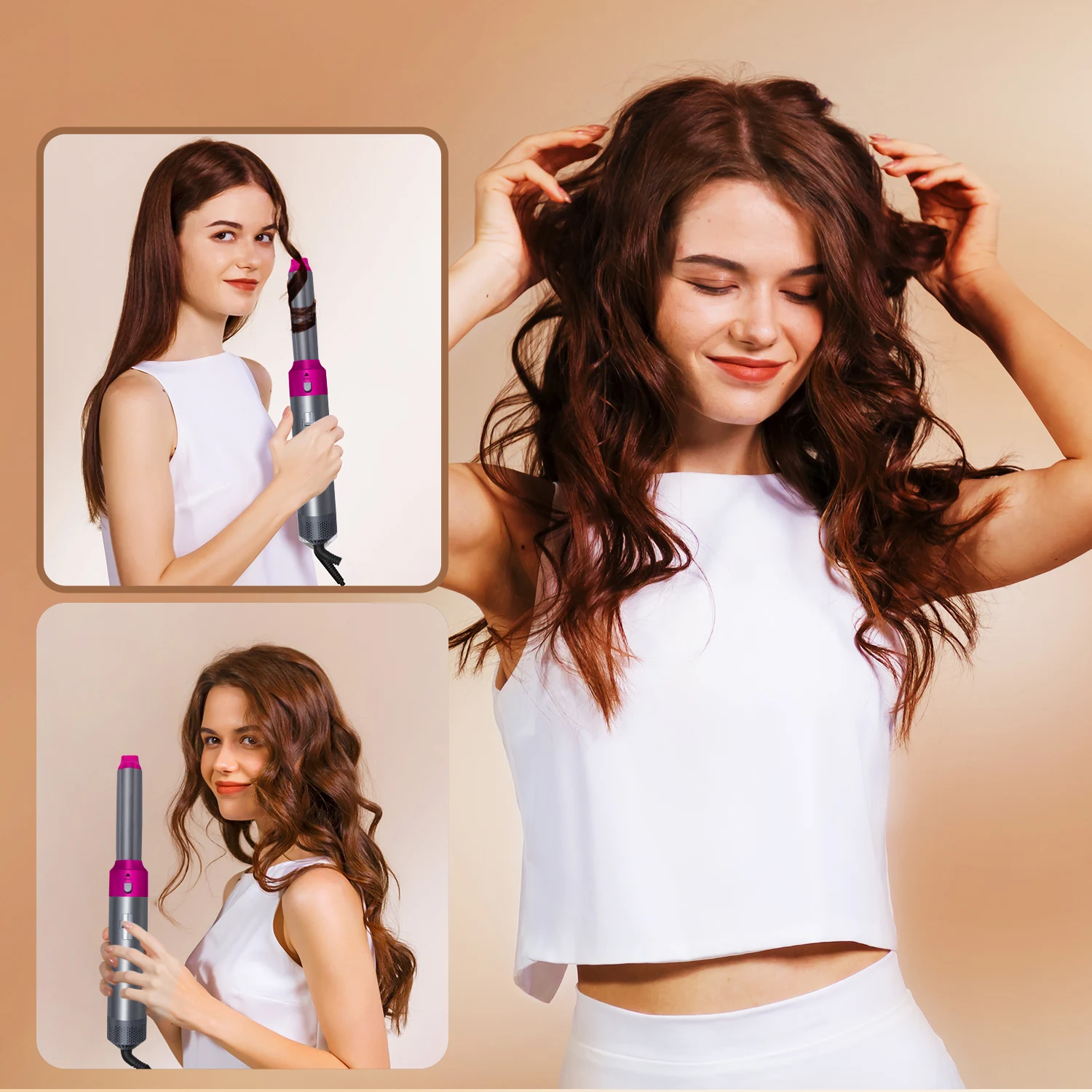 Professional Hair Dryer 5 In 1 Hair Styler Blow Dryer Comb Hot Air Brush Electric Curling Iron Hair Straightener Styling Tools