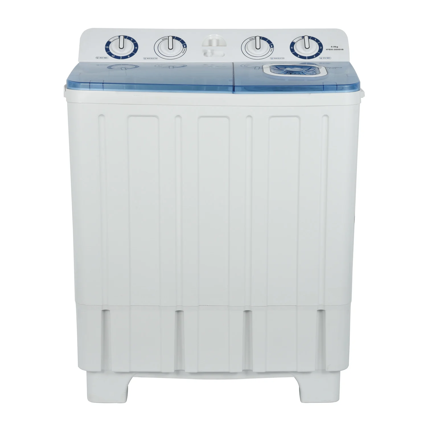 Automatic Twin Tub Washing Machine Rust-Proof Body with Transparent Lid for Household Hotel Use in English Operating Language