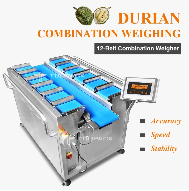 12 Head Multihead Weigher with Stainless Steel 304/316 Construction and 10" Color Touch Screen for High-Accuracy Weighing