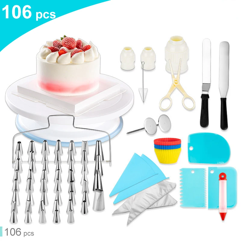 Kit de décoration de gâteaux, 164 pièces, ensemble de fournitures de  pâtisserie, outils de cuisson, accessoires
