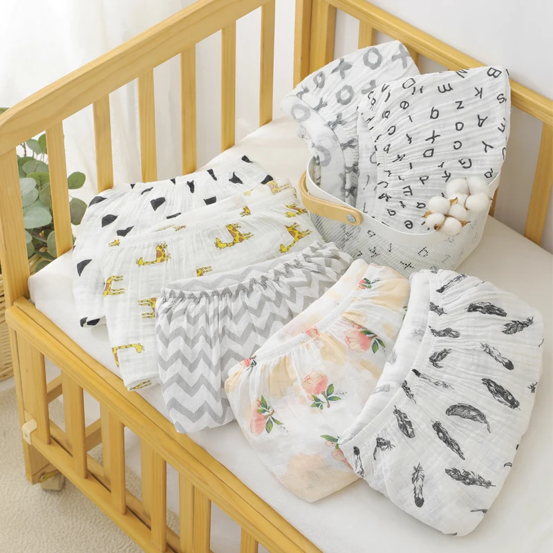 Custom Gots Organic Cotton Fabric Muslin Printed Jersey Toddler Cot