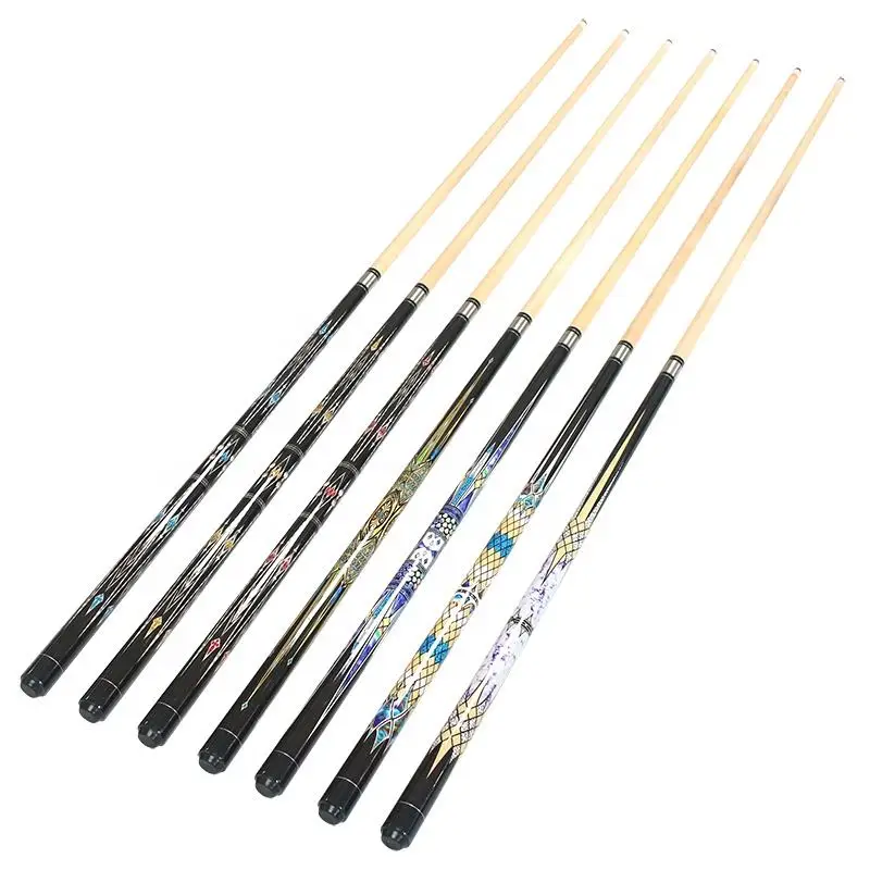 Newest Multi Color Canadian Maple Wood 1/2 Jointed 57 Inch 13mm Tip Billiard Pool Cue Stick