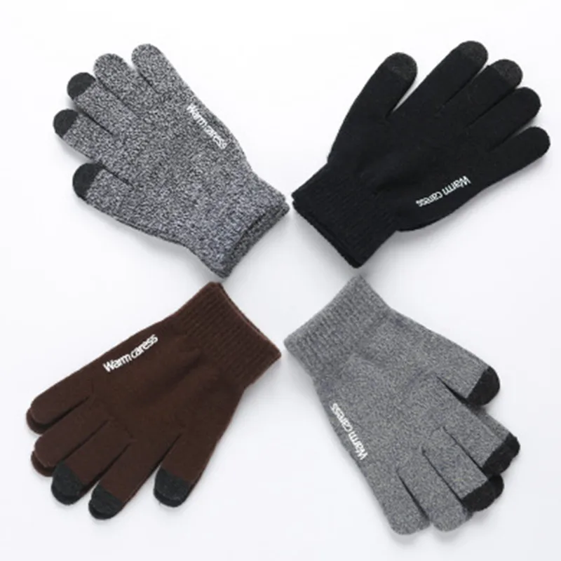 Высококачественные теплые велосипедные перчатки с сенсорным экраном, вязаные и нескользящие, подходят для мужчин и женщин зимой на открытом воздухе