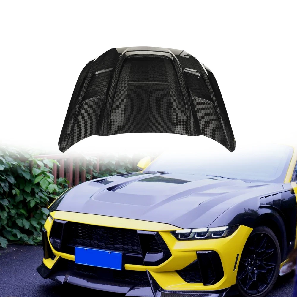 Ford Mustang S650 GT Coupe 2024-2025 Carbon Fiber Front Hood Bonnet Cover Trim Body Kits