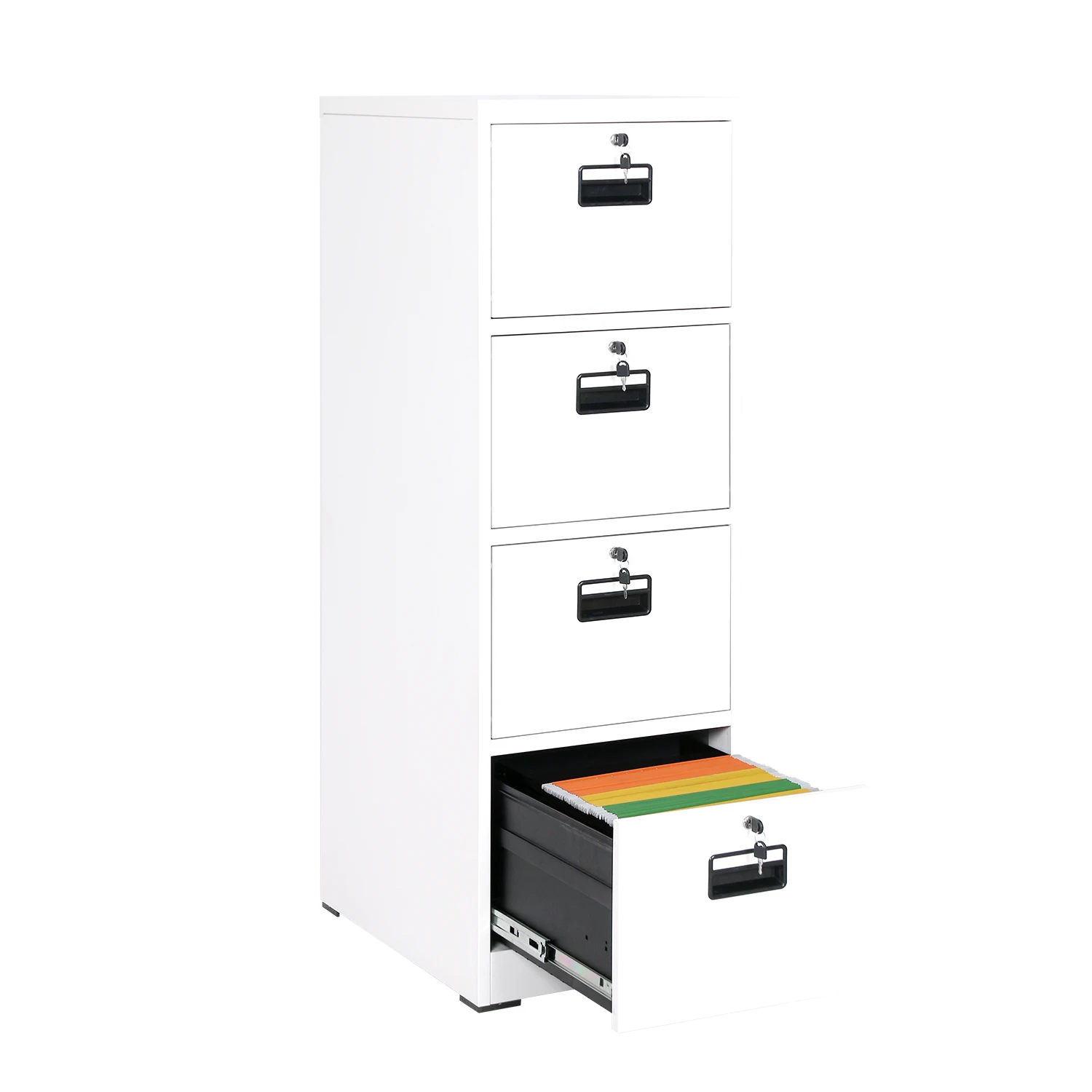 Modern White 4-Drawer Lockable Metal Card File Cabinet Office Furniture for Living Room and Hotel Wholesale
