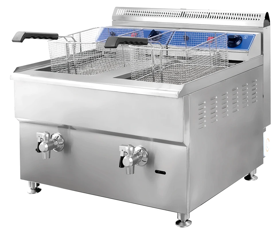 Broasting Chicken Machine Broaster Pressure Fryer 2-Tank 2-Basket Gas ...
