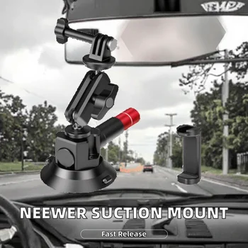 NEEWER 3" Suction Cup Aluminum Alloy Quick Release Mount Phone Holder Action Camera Adapter for iPhone for for Insta360 CA104 detail image