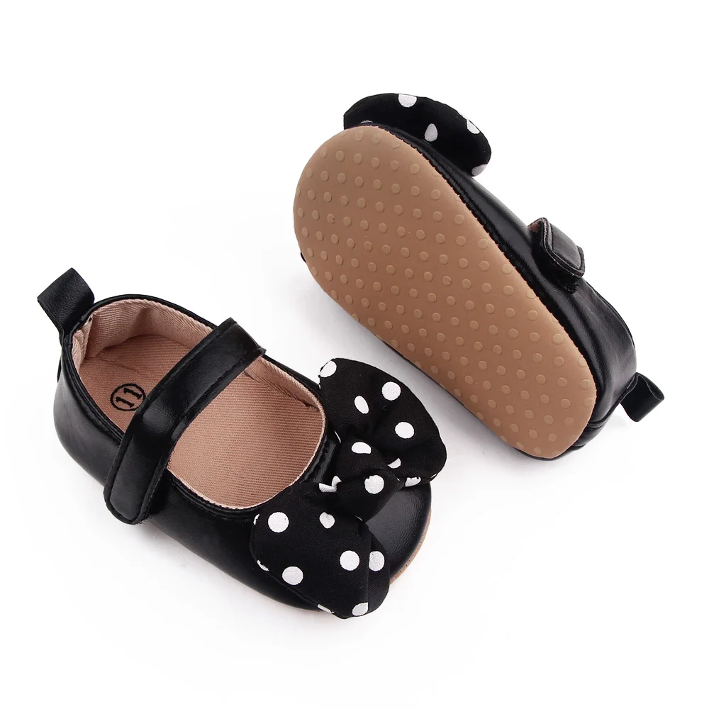 Wholesale Spring Autumn Baby Princess Shoes Girls Polka Dot Bow-knot Walking Toddler Shoes 2025 supplier