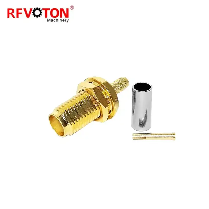 Factory supply sma  female crimp rg316 rg174 lmr100 cable rf coax pin tube coaxial connectors manufacture