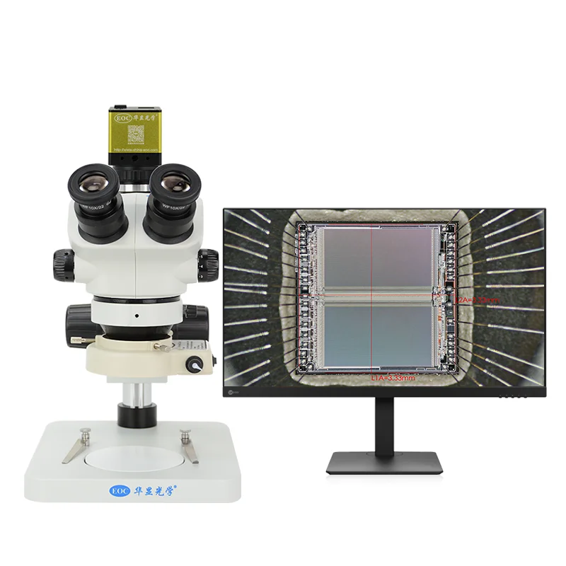 Trinocular Video Microscope for Biological Cells and Bacteria Observations Optical Machine Maintenance Binocular Microscope