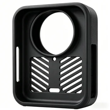 Rojeuinn for Osmo 360 2025 Silicone Protective Case + 3 9H Lens Protectors Dustproof Anti-drop Black detail image