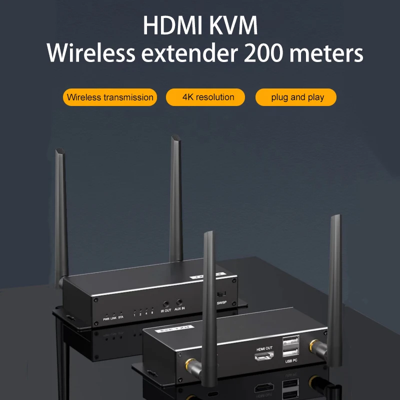 JustlinkHDMIワイヤレスKVMエクステンダー200mワイヤレスHDMI