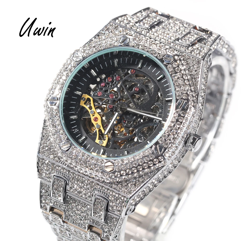 Black Gold Iced Out Mechanical Watches