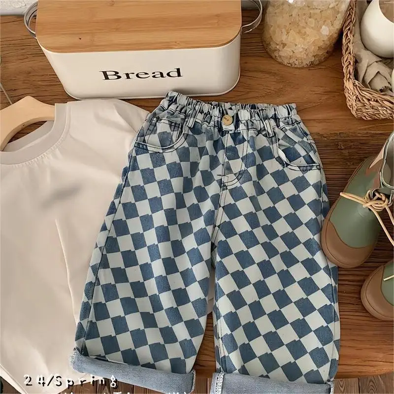 Wholesale 2024 Spring Diamond Plaid Kids Jeans Pants Buy Kids Jeans   H6f50acc8ee2c4c00be4570403df607f6N 