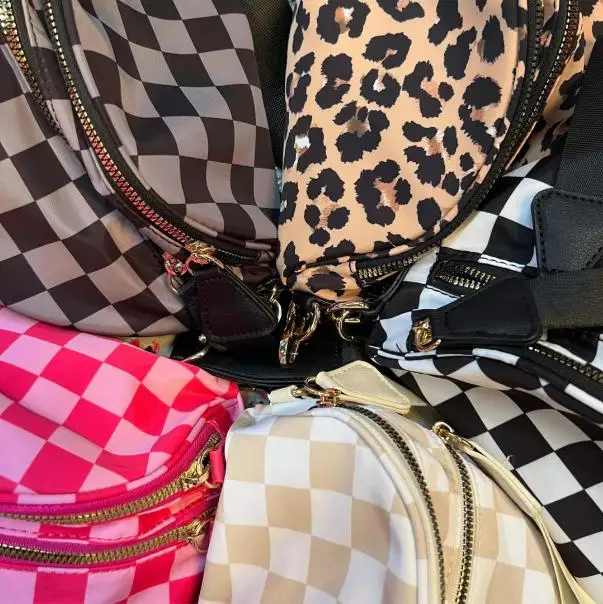 Wholesale Checkered Nylon Crossbody Bags Custom Everywhere Chest Bags  Oversized Bum Bags Gifts for Women