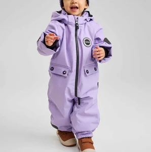 One-Piece Ski Wear Babies Waterproof Thickened Heattech Breathable Windstopper Printed Jacket Pants Outdoor Kids Ski Suit