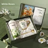 Confezione regalo Monet Garden - Rosa Bianca Verde - Doppia Tazza