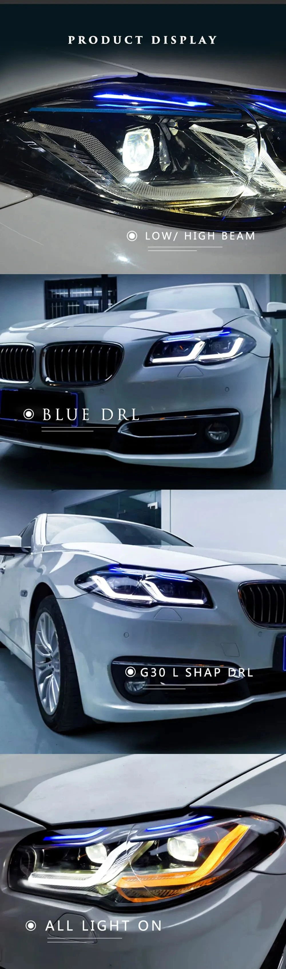 product modified head light led front lights for bmw f10 to g30 headlight 520 523 528 530 535li car accessories 2011   2016 f10 light359-10