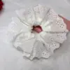Four-hole lace trim - double-layered white