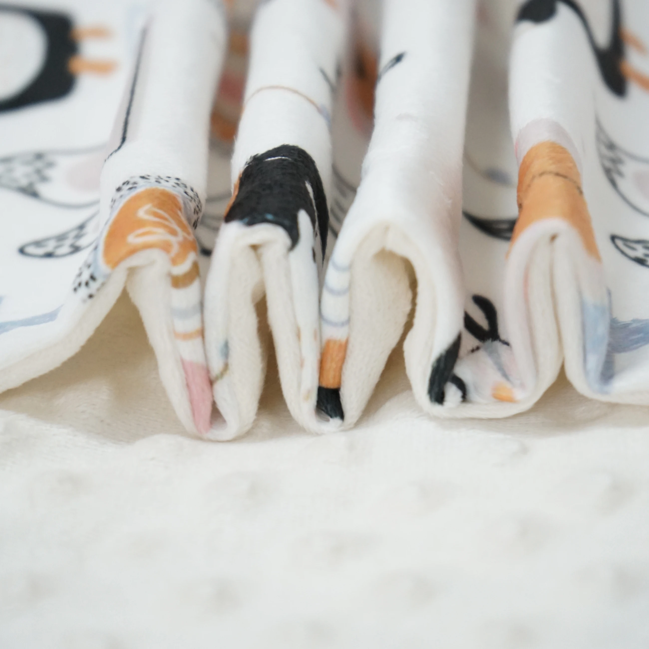 Custom OEM ODM Baby Blanket for Boys Girls Soft Minky with Double Layer Dotted Backing Penguin Printed  Receiving Blanket