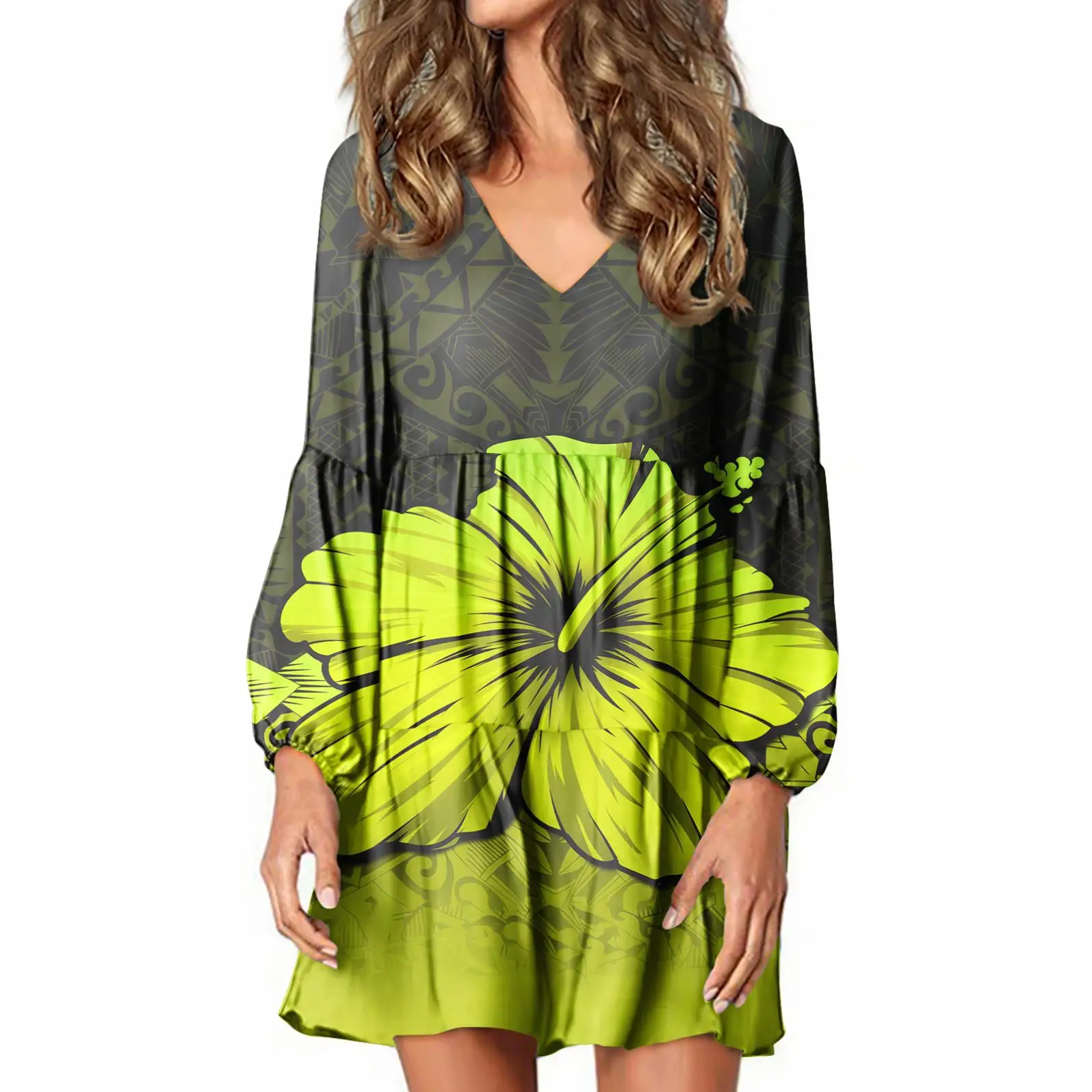 plus size hibiscus dress