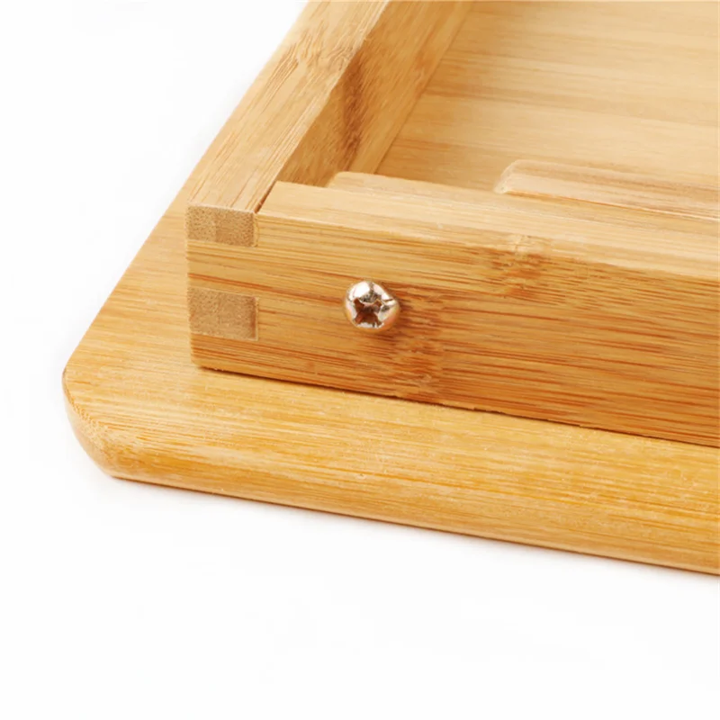 100% Бамбуковый стол для ноутбука регулируемый складной столик компьютерный кровати