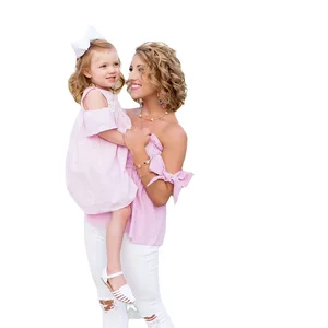 New Design Mother Daughter T-Shirt Dress Plus Size Mommy and Me Outfits for Girls Washed Technics Family Set