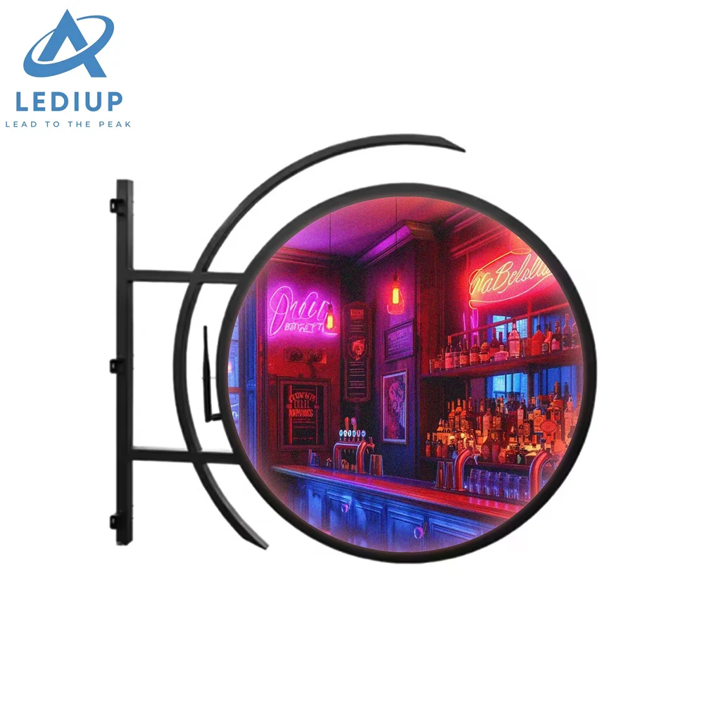 LEDIUP двухсторонний светодиодный дисплей с логотипом круглый экран управления мобильным телефоном СВЕТОДИОДНЫЙ