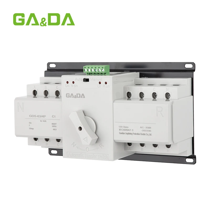 Automatic Changeover Switch Dual Power Automatic ATS 63 Apm 3 Phase Manual Changeover Switch
