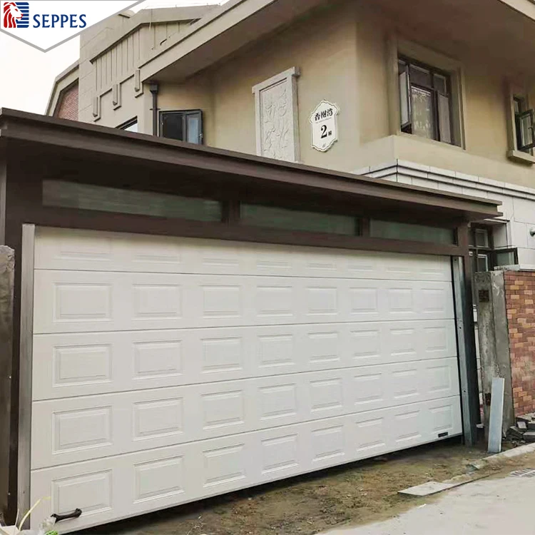 Sectional Automatic Galvanized Steel Double Lockup Garage Door Wood