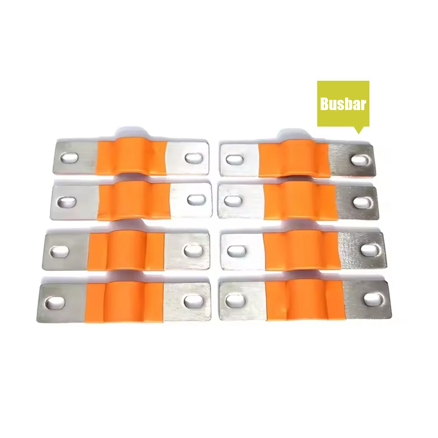 8-Pack Copper Nickel-Plated Bus Bar Connectors - 30mm Hole Distance