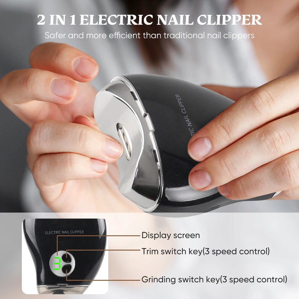 Coupe-Ongles Électrique Rechargeable 2 En 1 Automatique - Neuf - Marque Générique