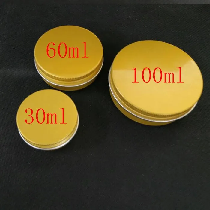 Empty Body Scrub Beard Wax Lip Balm Cream Container 10g 15g 20g 30g 50g 60g 80g 100g 150g Gold Black White Screw Aluminum Jar