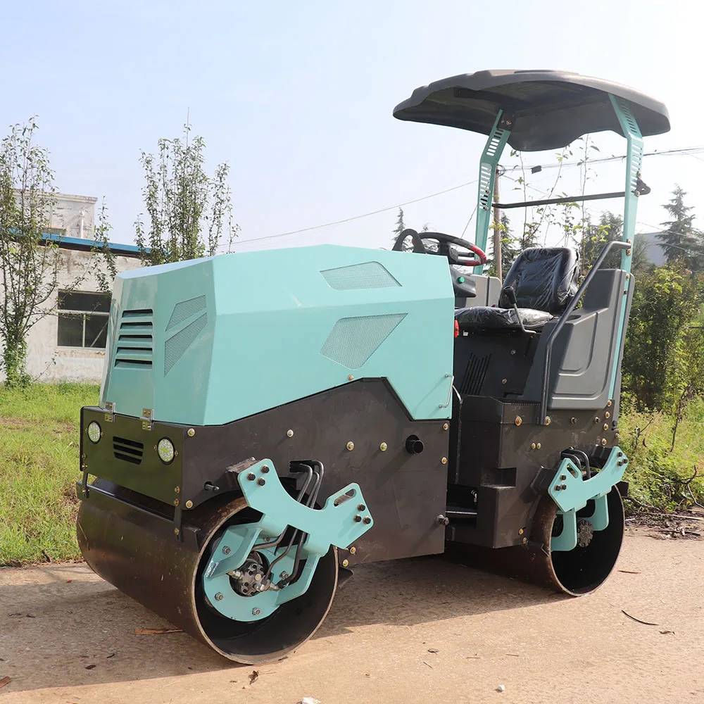 clutch vibration double wheel 2ton horizontal bar fully hydraulic safe efficient wheel road roller