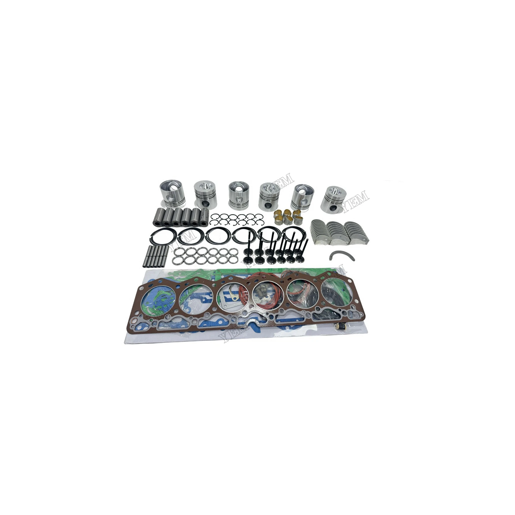 Engine Rebuild Kit With Full Gasket Set Cylinder Piston Rings Bearing Valves for Komatsu 6D105 Aftermarket Engine Spare Parts