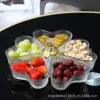 Plato giratorio de cristal rayado.